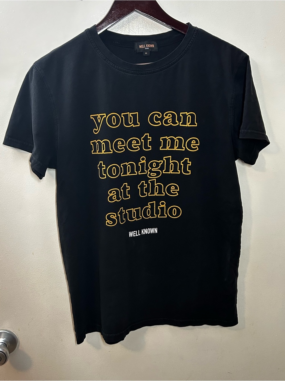 Well Known Studios “You can meet me tonight at the studio” tee Size M
